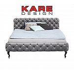 KARE Bett Desire Samt Silbergrau 180x200 cm