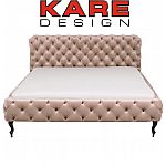 KARE Bett Desire Velvet ecru 180x200 cm