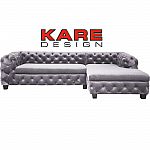 KARE Ecksofa Desire Velvet silbergrau R