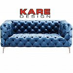 KARE Sofa Look 2-Sitzer Velvet Blau
