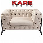 KARE Sessel Bellissima Velvet Beige 120cm