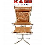 KARE Sessel mit Hocker Washington braun