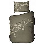 Kayori Bettwäsche Habo dunkelgrün Gr. 135x200 cm/80x80 cm